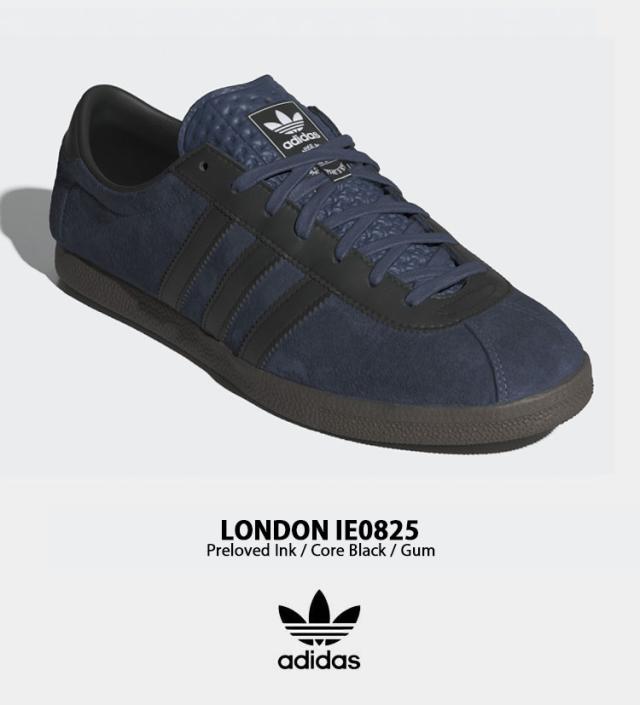 adidas originals アディダス スニーカー LONDON IE0825 INK BLACK GUM ロンドン シューズ スエード スウェード インク ブラック ガム_1