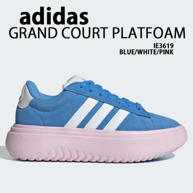 adidas アディダス レディース スニーカー 厚底 GRANDCOURT PLATFORM IE3619 グランドコート プラットフォーム  BLUE WHITE PINK シューズの通販はau PAY マーケット - セレクトショップa-clo | au PAY マーケット－通販サイト