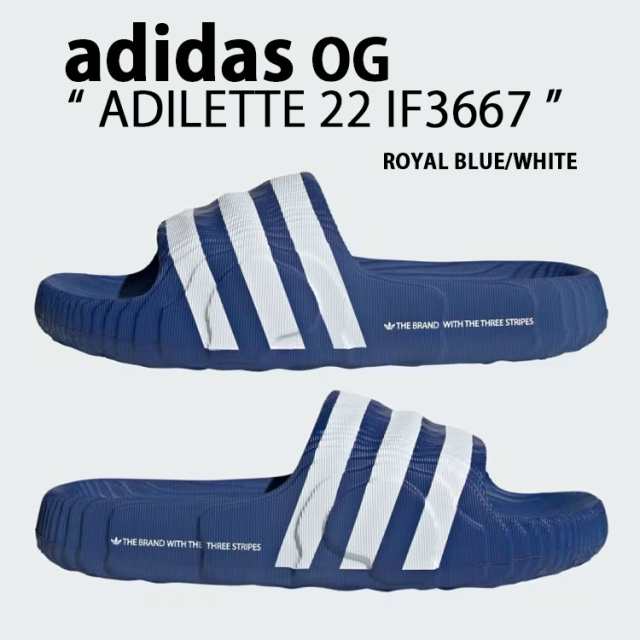 adidas originals アディダス  サンダル ADILETTE 22 SLIDE SANDAL ROYAL BLUE WHITE ストライプ IF3667 アディレッタ ロイヤルブルーの通販は