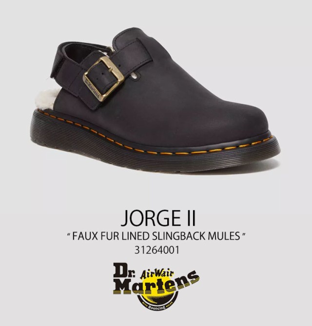 【Dr.Martens】ホルヘ II 天体蛾刺繍レザーミュール Dr Martens☆ZEBZAG スリング バックル ミュール☆兼用☆2色 (Dr