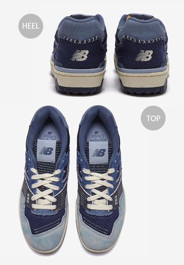 New Balance ニューバランス スニーカー BB550J デニム BLUE NAVY シューズ BOROPACK NewBalance550 ニューバランス550 ボロパック_4