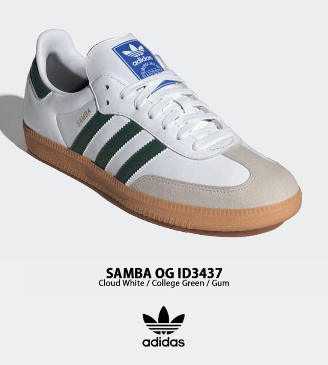 adidas originals アディダス スニーカー SAMBA OG IE3437 サンバ オリジナル WHITE GREEN GUM シューズ Tトゥ スエード レザー テラス系_1