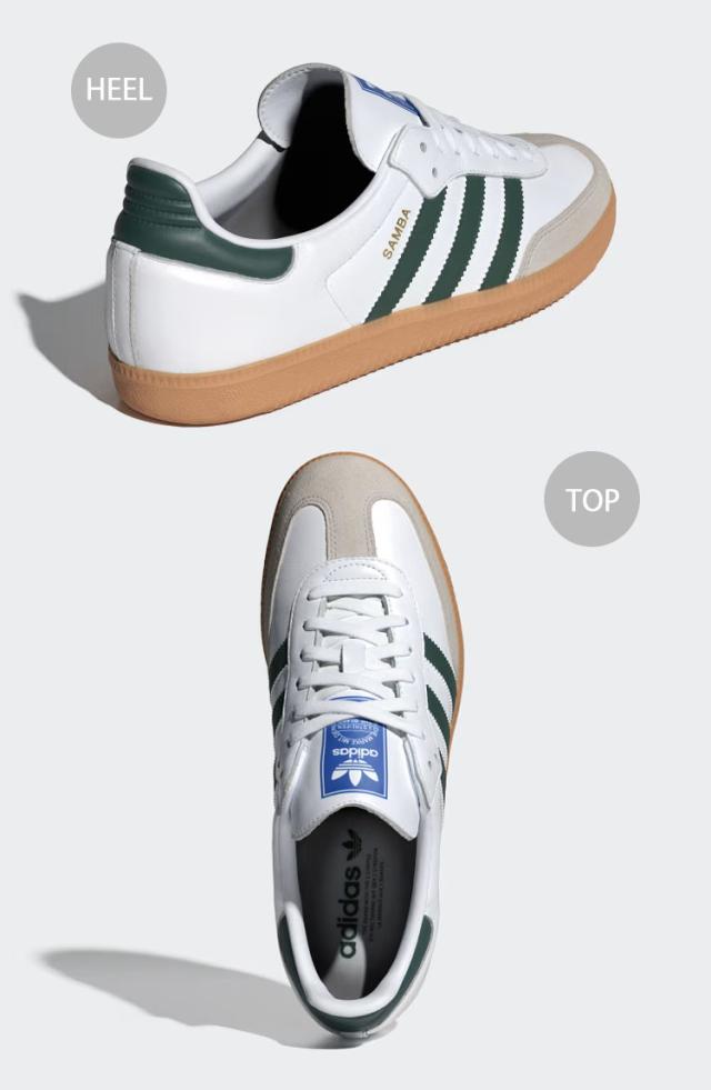 adidas originals アディダス スニーカー SAMBA OG IE3437 サンバ オリジナル WHITE GREEN GUM シューズ Tトゥ スエード レザー テラス系_3