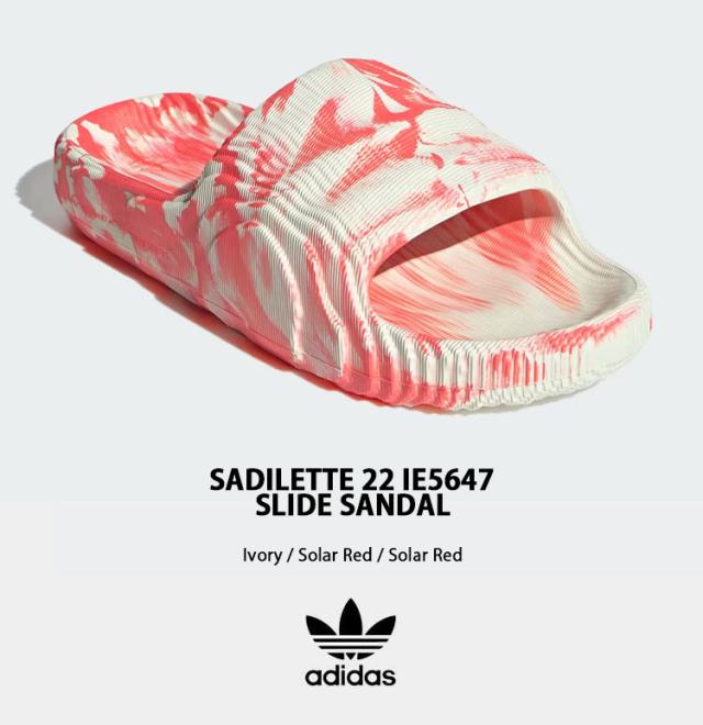 adidas originals アディダス  サンダル ADILETTE 22 SLIDE SANDAL ピンク IVORY RED IE5647 アディレッタ スライドサンダル シャワー_1