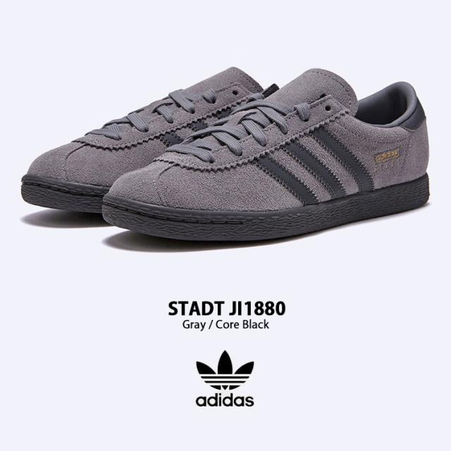 adidas Originals アディダス オリジナルス スニーカー STADT シュタット JI1880 DARK GRAY BLACK ューズ スエード ダークグレー ブラック