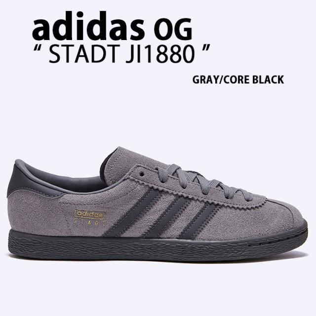 adidas Originals アディダス オリジナルス スニーカー STADT シュタット JI1880 DARK GRAY BLACK ューズ スエード ダークグレー ブラック