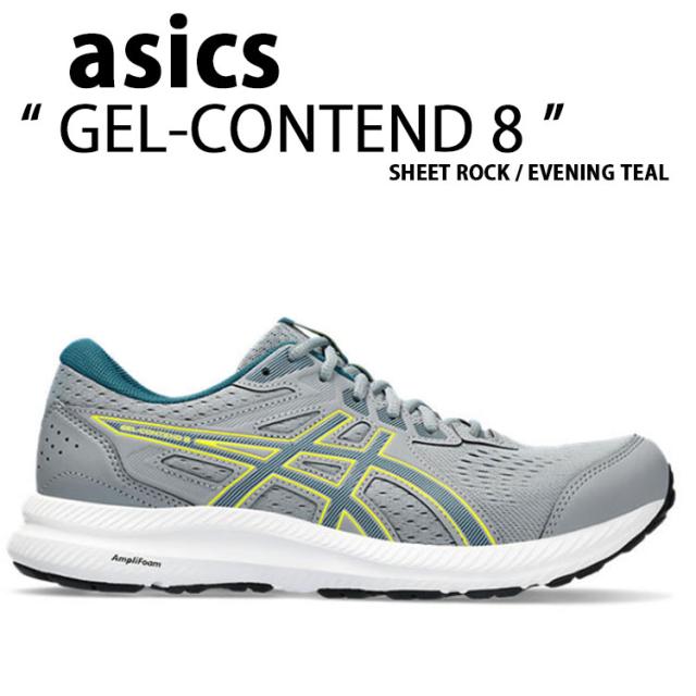 ASICS アシックス スニーカー GEL-CONTEND 8 1011B493-027 SHEET ROCK EVENING TEAL ゲル コンテンド 8 シートロック イブニングティール グレー シューズ ランニングシューズ メンズ