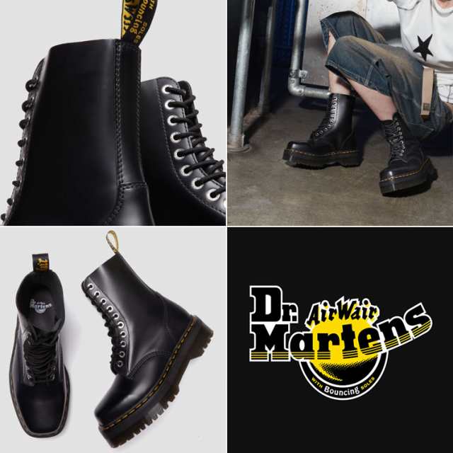 Dr.Martens ドクターマーチン 10ホールブーツ レザーブーツ 1490 QUAD LEATHER BOOTS BLACK (WMNS) 31147001 10H 10ホール ブラック レ