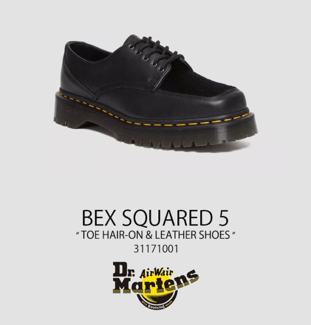 Dr.Martens ドクターマーチン レザーシューズ  5ホールシューズ 5-EYE BEX SQUARE TOE HAIR-ON &amp; LEATHER SHOES BLACK Lucido + Hair On 31171001_1