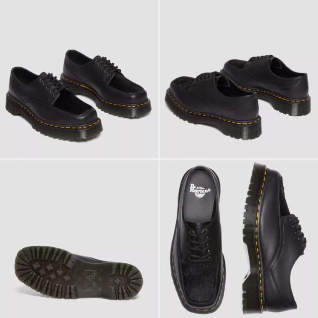 Dr.Martens ドクターマーチン レザーシューズ  5ホールシューズ 5-EYE BEX SQUARE TOE HAIR-ON &amp; LEATHER SHOES BLACK Lucido + Hair On 31171001_2