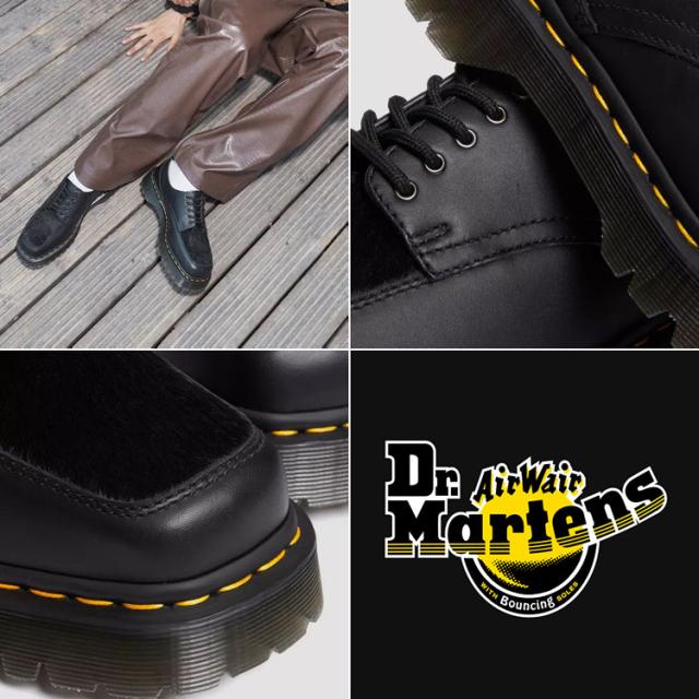 Dr.Martens ドクターマーチン レザーシューズ  5ホールシューズ 5-EYE BEX SQUARE TOE HAIR-ON &amp; LEATHER SHOES BLACK Lucido + Hair On 31171001_3