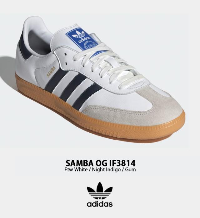 adidas originals アディダス スニーカー SAMBA OG IF3814 サンバ オリジナル WHITE INDIGO GUM シューズ スエードアッパー ガムラバー_1
