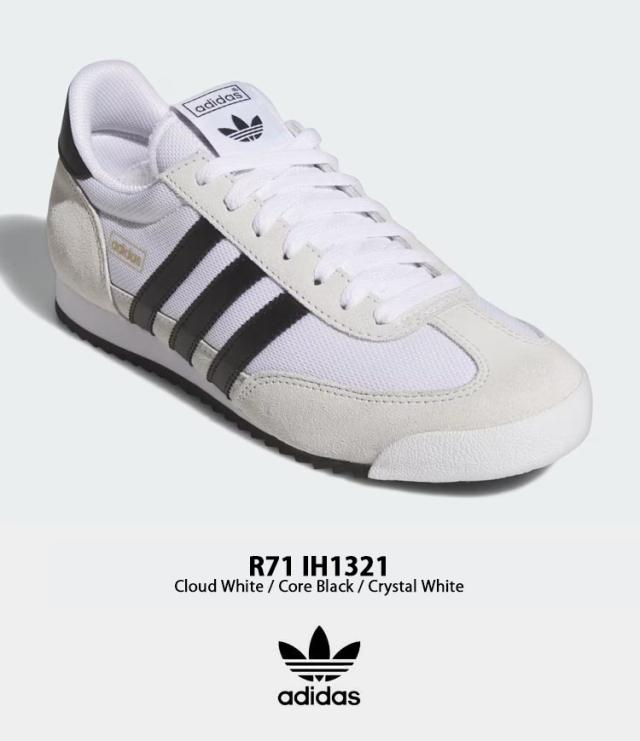 adidas originals アディダス スニーカー R71 IH1321 WHITE BLACK シューズ スエードアッパー ホワイト ブラック テラス系 Tトゥ