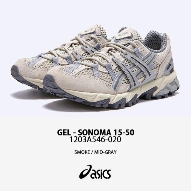 ASICS アシックス スニーカー GEL-SONOMA 15-50 1203A546-020 SMOKE MID GRAY ゲルソノマ 15-50 スモーク ミッドグレー メッシュ_2