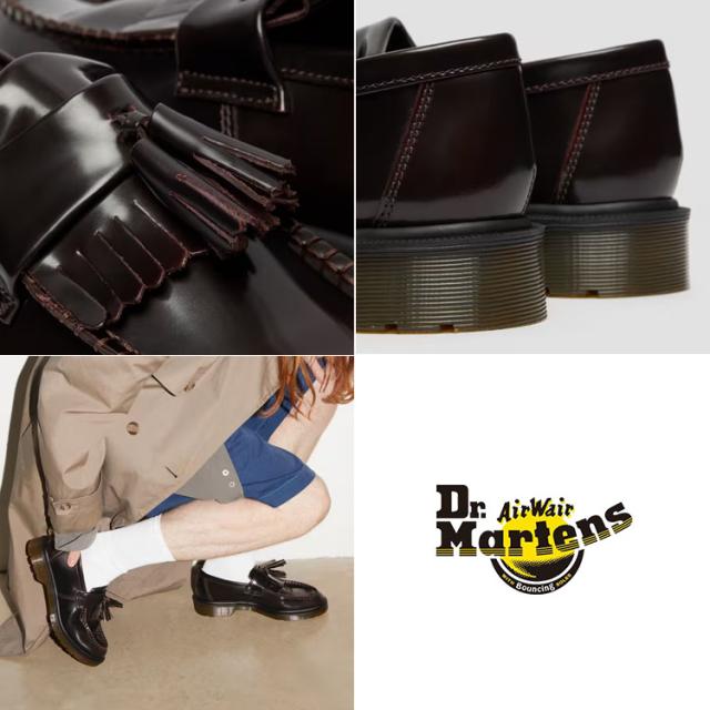 Dr.Martens ドクターマーチン タッセル ローファーシューズ ADRIAN ARCADIA LEATHER TASSEL LOAFERS 14573601 Cherry Red Arcadia チェリー レッド_3