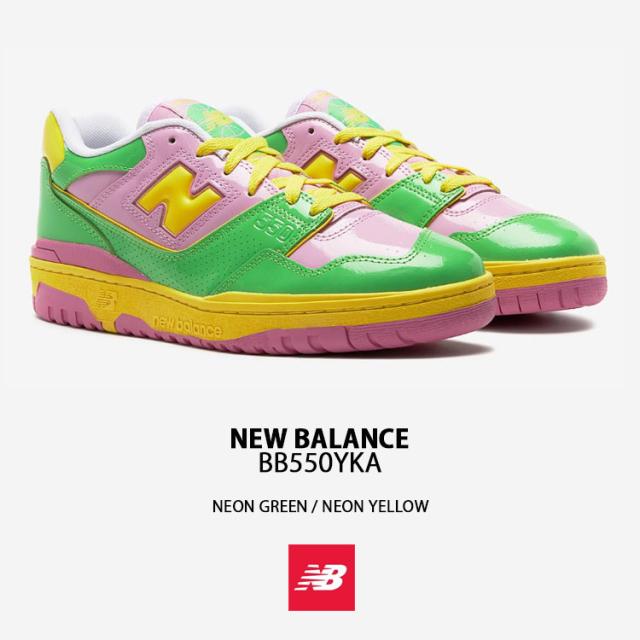 New Balance ニューバランス スニーカー BB550YKA NEON GREEN YELLOW Y2K シューズ ネオン レザー グリーン イエロー レトロデザイン_1