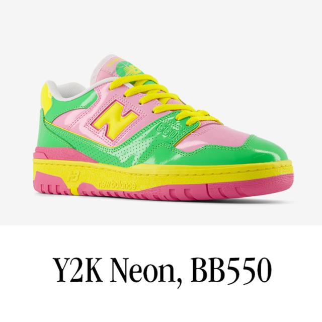 New Balance ニューバランス スニーカー BB550YKA NEON GREEN YELLOW Y2K シューズ ネオン レザー グリーン イエロー レトロデザイン_2