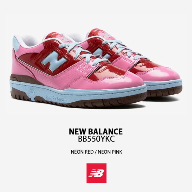 New Balance ニューバランス スニーカー BB550YKC NEON RED PINK Y2K シューズ ネオン レザー レッド ピンク レトロデザイン ダッド_2