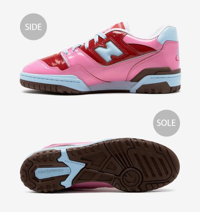 New Balance ニューバランス スニーカー BB550YKC NEON RED PINK Y2K シューズ ネオン レザー レッド ピンク レトロデザイン ダッド_3