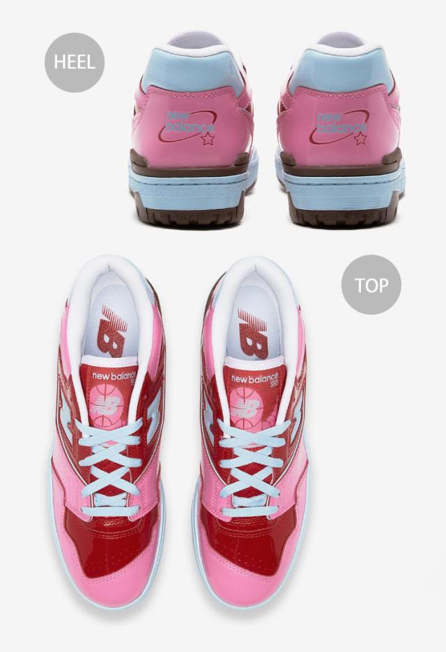 New Balance ニューバランス スニーカー BB550YKC NEON RED PINK Y2K シューズ ネオン レザー レッド ピンク レトロデザイン ダッド_4
