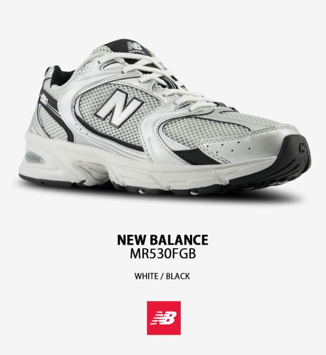 New Balance ニューバランス スニーカー MR530FGB WHITE BLACK シューズ メッシュ NewBalance530 ニューバランス530 ランニングシューズ