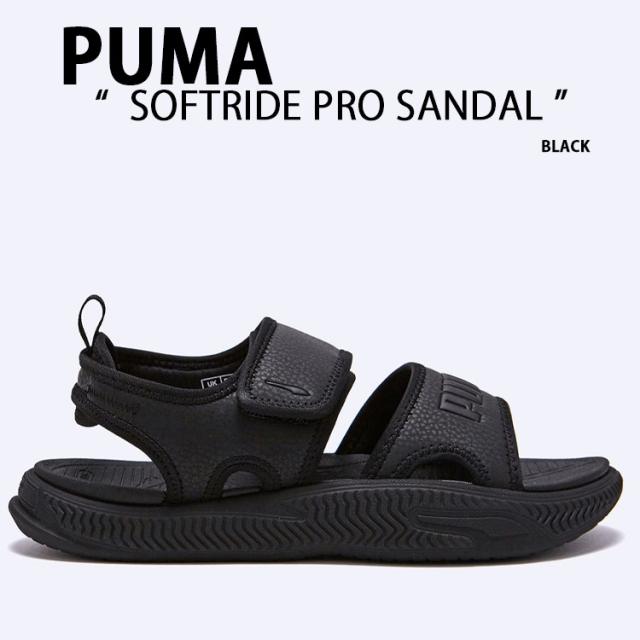 PUMA★SOFTRIDE PRO SANDAL★ベルクロ★兼用★BLACK Puma Men Soft-ride Pro Slide 24 V Slipper Run Black Shoes