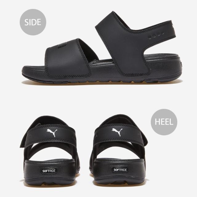PUMA ピューマ サンダル SOFTRIDE SANDAL PURE SMU BLACK ソフトライドサンダルピュアSMU 黒いこと