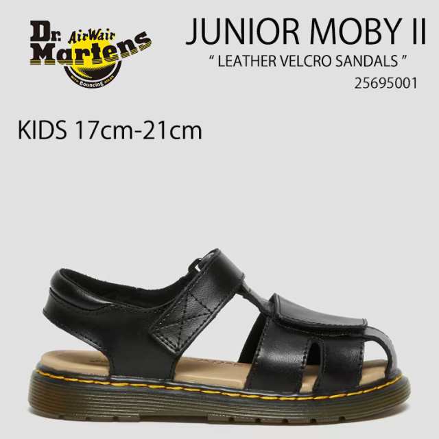 Dr.Martens ドクターマーチン キッズ サンダル JUNIOR MOBY II LEATHER VELCRO SANDALS 25695001 レザーサンダル 子供 キッズ シューズ