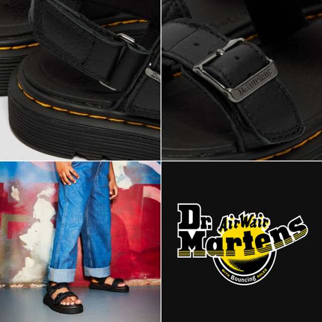 Dr.Martens ドクターマーチン キッズ サンダル JUNIOR KYLE LEATHER SANDAL BLACK 27252001 子供 キッズ シューズ ブラック ジュニア用 