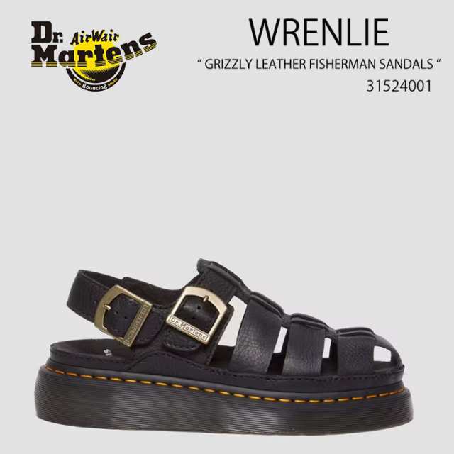 Dr.Martens ドクターマーチン サンダル グラディエーター サンダル WRENLIE GRIZZLY LEATHER FISHERMAN SANDALS Black 31524001 コンフォ