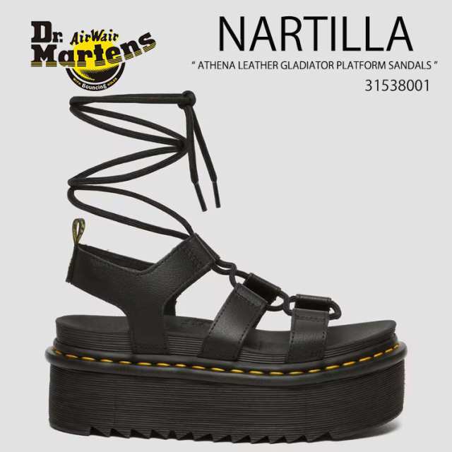 Dr.Martens ドクターマーチン サンダル レースアップ サンダル NARTILLA ATHENA LEATHER GLADIATOR PLATFORM SANDALS 31538001 Black レ