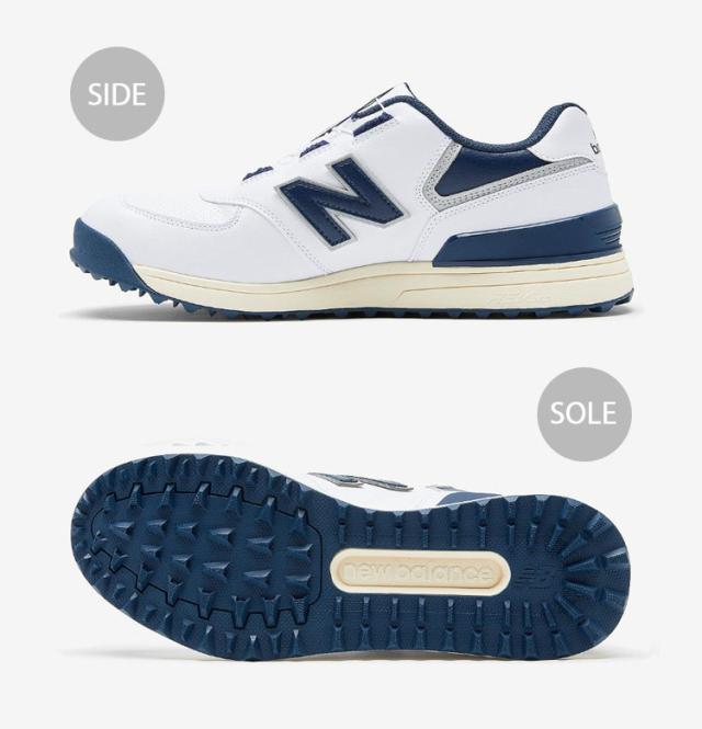 New Balance ニューバランス ゴルフシューズ UGBS574J GOLF スパイクレス BOAフィットシステム WHITE BLUE 2E 幅広 シューズ ホワイト_2
