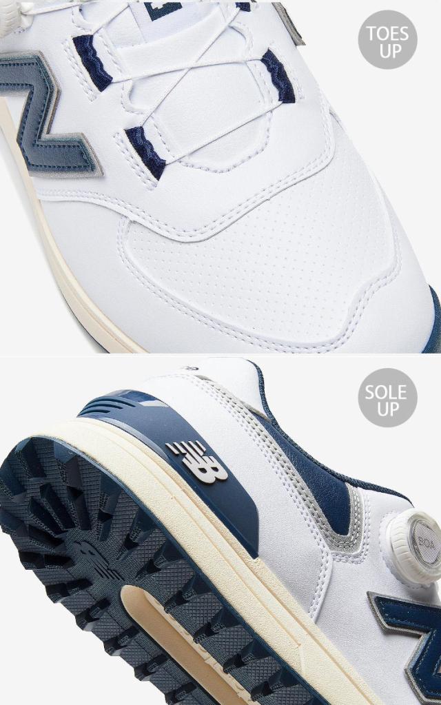 New Balance ニューバランス ゴルフシューズ UGBS574J GOLF スパイクレス BOAフィットシステム WHITE BLUE 2E 幅広 シューズ ホワイト_4