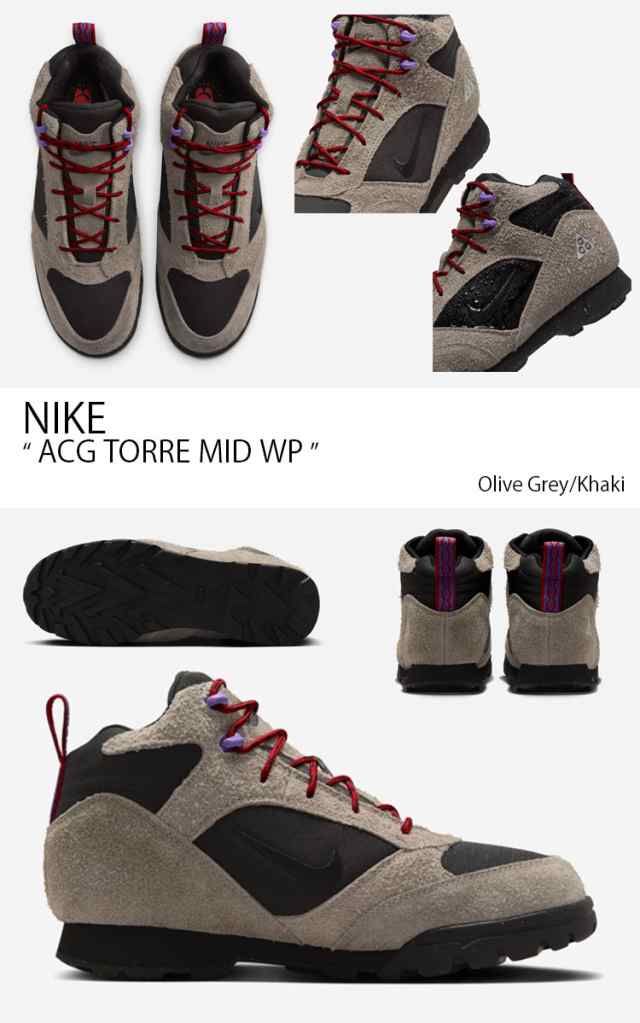 NIKE ナイキ スニーカー ACG TORRE MID WP トーレ ミッド FD0212-001 ミドルカット オリーブ グレー カーキ 防水 メンズ レディース