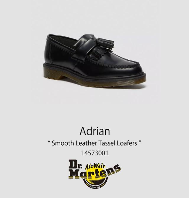 Dr.Martens ドクターマーチン タッセル ローファーシューズ Adrian Smooth Leather Tassel Loafers 14573001 Black Polished Smooth_1