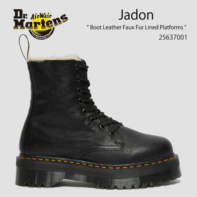 Dr.Martens ドクターマーチン Jadon Boot Leather Faux Fur Lined Platforms 25637001 Black Pisa レディース 女性用