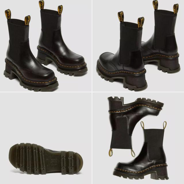 Dr.Martens お医者さんマーチン Corran Chelsea Atlas Leather Heeled Boots 31485001 Black Atlas Women’s レディース 御上さん用