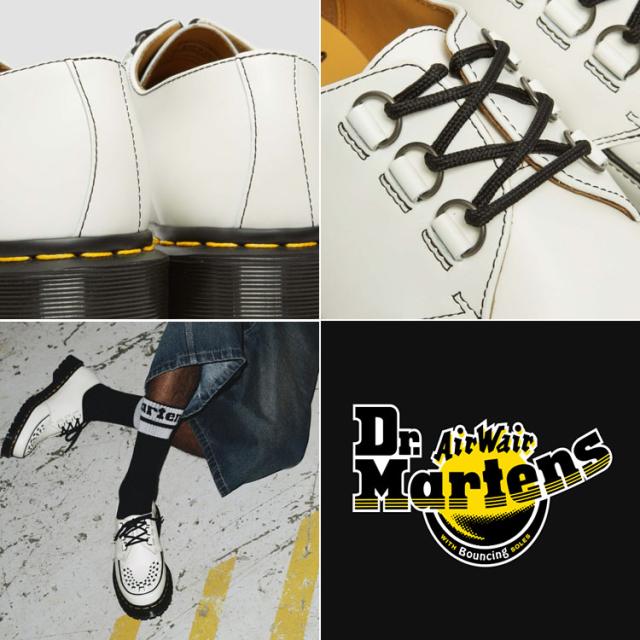 Dr.Martens ドクターマーチン レザーシューズ RAMSEY QUAD 3 White Smooth 31499100 3EYE 3ホール_3