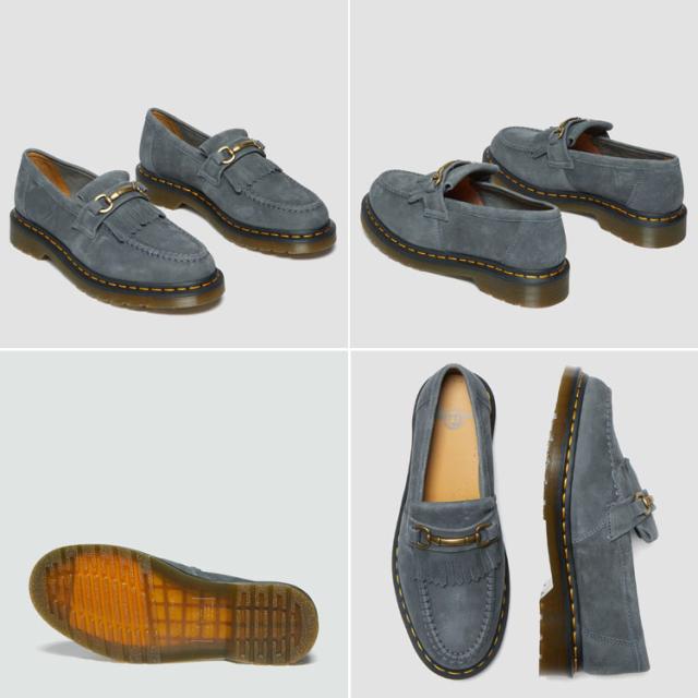 Dr.Martens ドクターマーチン スエードレザー ローファーシューズ Adrian Snaffle Tumbled Nubuck Leather Shoes 31588764 Washed Denimの通販は