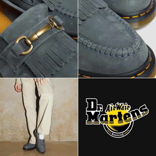 Dr.Martens ドクターマーチン スエードレザー ローファーシューズ Adrian Snaffle Tumbled Nubuck Leather Shoes 31588764 Washed Denimの通販は