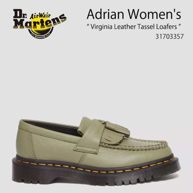 Dr.Martens ドクターマーチン タッセル ローファー シューズ Adrian Women’s Virginia Leather Tassel Loafers 31703357 Muted Olive Virginia オリーブの通販はその他靴・シューズ