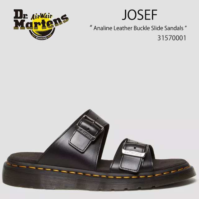 Dr.Martens ドクターマーチン サンダル ストラップサンダル Josef Analine Leather Buckle Slide Sandals 31570001 Black