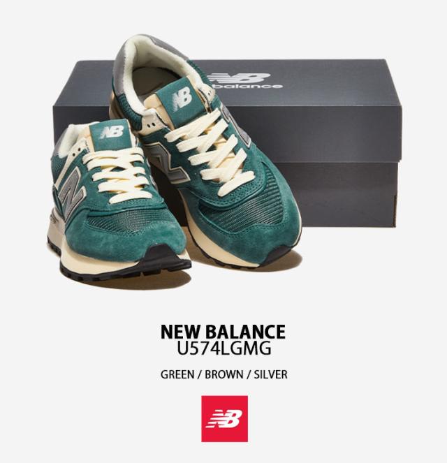 New Balance ニューバランス スニーカー U574LGMG GREEN BROWN SILVER シューズ スエード メッシュ グリーン シルバー_1