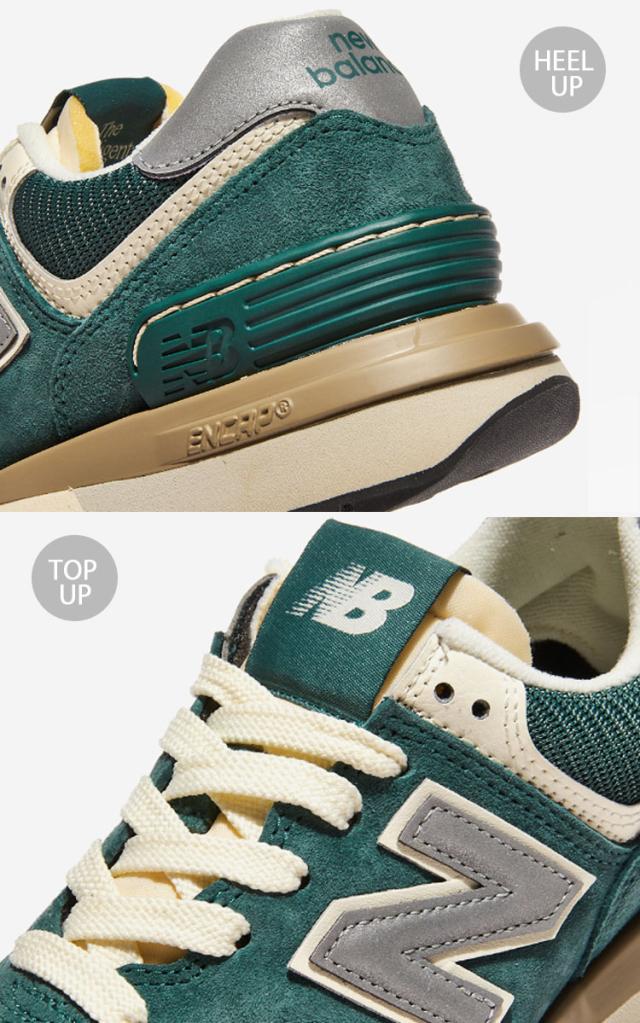 New Balance ニューバランス スニーカー U574LGMG GREEN BROWN SILVER シューズ スエード メッシュ グリーン シルバー_4