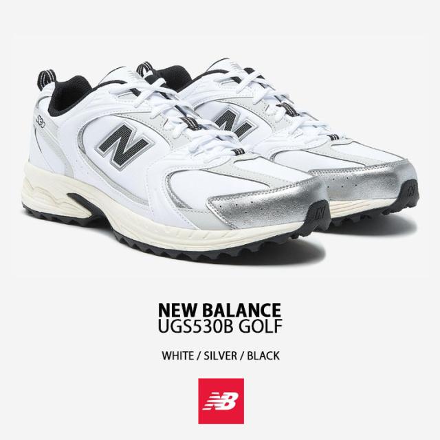 New Balance ニューバランス スニーカー ゴルフシューズ UGS530B GOLF スパイクレス WHITE SILVER BLACK シューズ ホワイト シルバー_2
