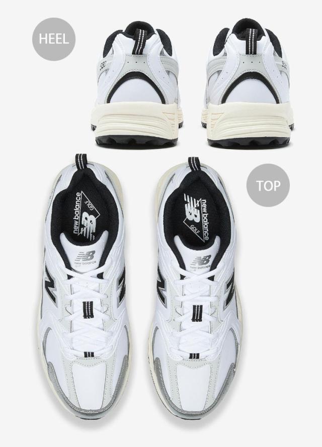 New Balance ニューバランス スニーカー ゴルフシューズ UGS530B GOLF スパイクレス WHITE SILVER BLACK シューズ ホワイト シルバー_4