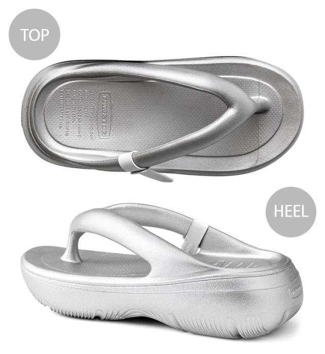 TAW ＆ TOE トゥー＆トゥー サンダル 厚底 ZEROVITY PLUMPY セロビティ プラムピィ リカバリーサンダル SILVER 押し並べて働き掛ける シャワーサンダル 横すべりサンダル 室内 露天 気疲れ押しとどめる もの柔らか 軽さ プラットホーム しろがね色 レディース