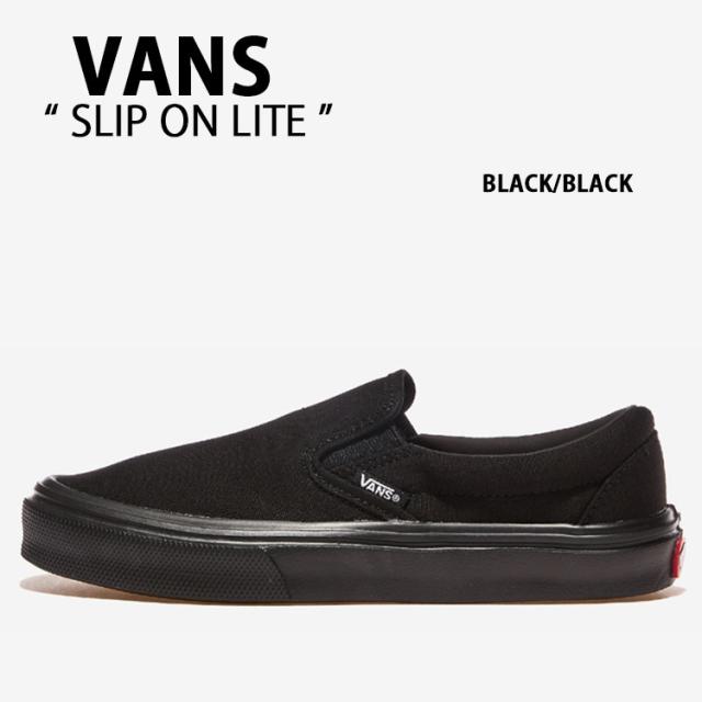 VANS バンズ スニーカー SLIP ON LITE BLACK BLACK V98 LITE スリッポン ライト ブラック メンズ レディース