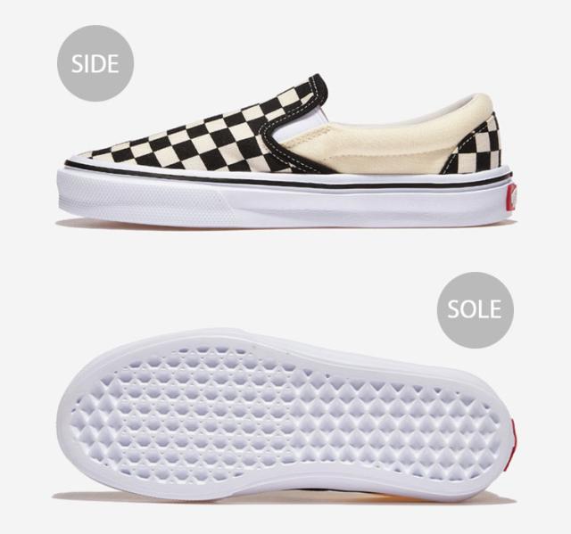 VANS バンズ スニーカー SLIP ON LITE BLACK WHITE CHECKER BOARD V98 