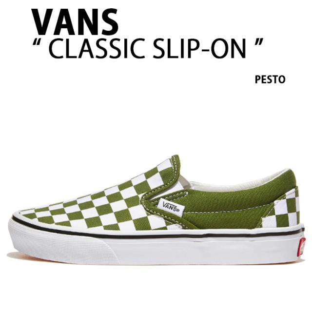 VANS バンズ スニーカー VANS CLASSIC SLIP-ON COLOR THEORY CHECKERBOARD PESTO VN000D03CIB